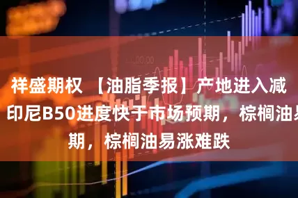 祥盛期权 【油脂季报】产地进入减产季节，印尼B50进度快于市场预期，棕榈油易涨难跌
